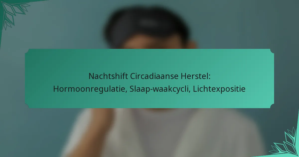 Nachtshift Circadiaanse Herstel: Hormoonregulatie, Slaap-waakcycli, Lichtexpositie