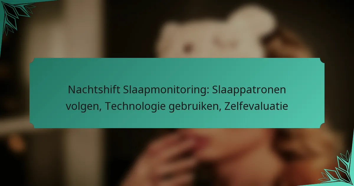 Nachtshift Slaapmonitoring: Slaappatronen volgen, Technologie gebruiken, Zelfevaluatie